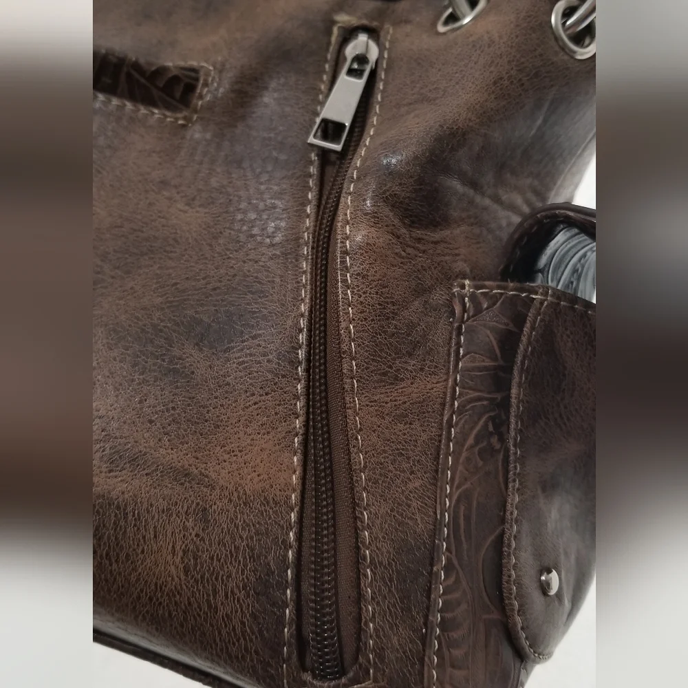 Concealed Carry Fleur De Lis Embellished Handbag - Picture 7 of 12